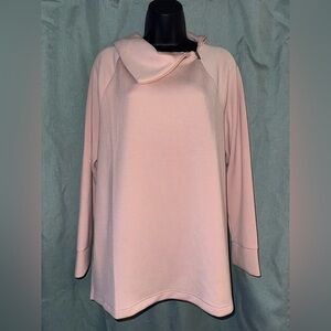 Chico’s Pink Cowl Neck Long Sleeve Pullover Size Large Soft